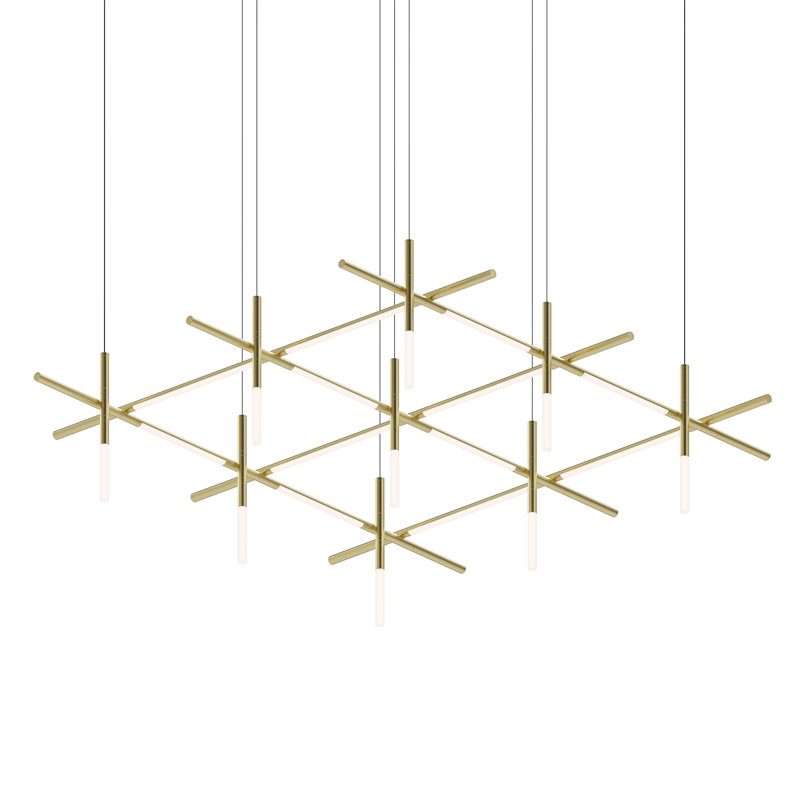 Labyrinth 1 - Light LED Chandelier, Brass