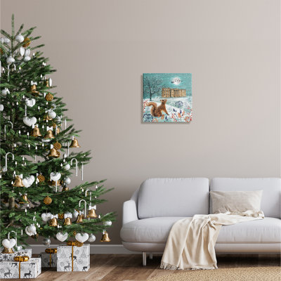 Écureuil regardant le père Noël sur toile