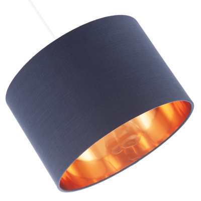 Modern Cotton Lamp Shade With Brushed Gold Inner Lining By