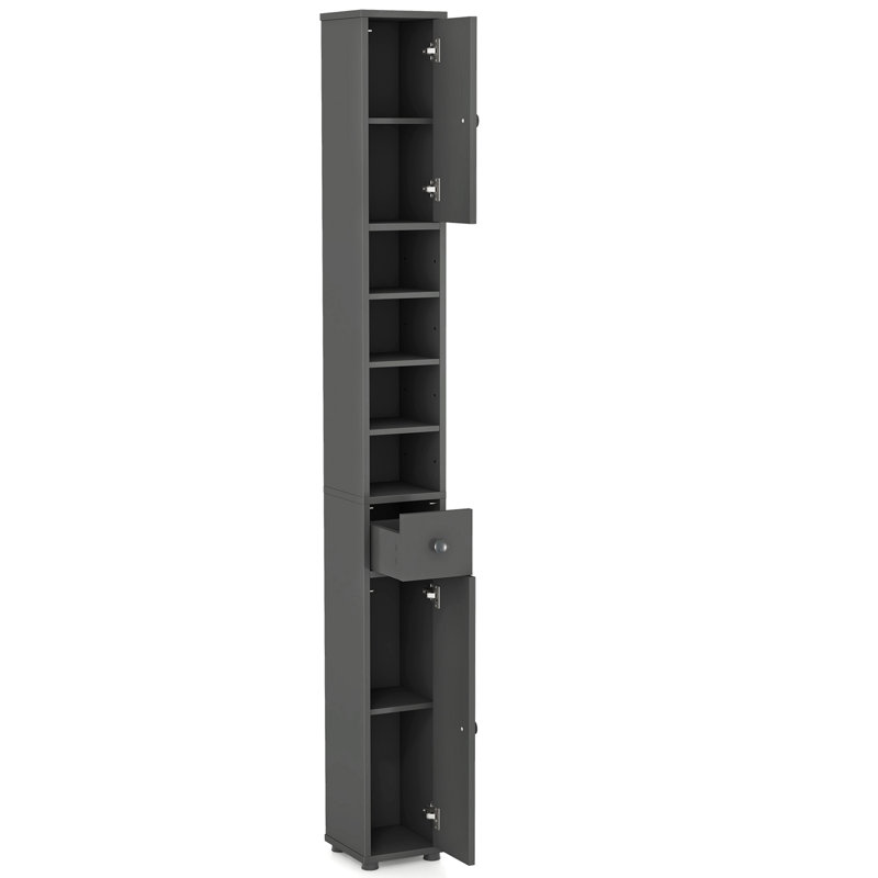Armoire à linge autoportante Leeani, Gris