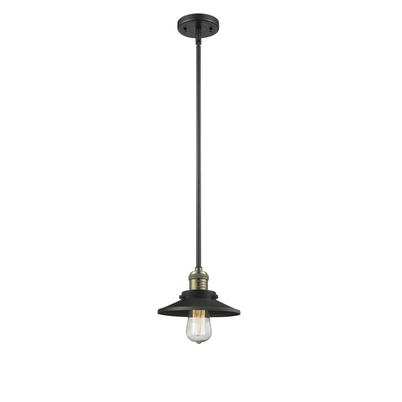 Luminaire suspendu conique à 1 lumière Gault, Laiton antique noir, Noir mat, Ampoule non incluse