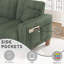  Oversize Sofa 101-inch Corduroy Sofa with 3 Seats, No Tool Assembly,Solid Wood Frame and Solid Wood Legs-Green-1237472682