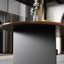 Nut-brown + Black Oval Solid Wood + Iron Conference Table-115197756
