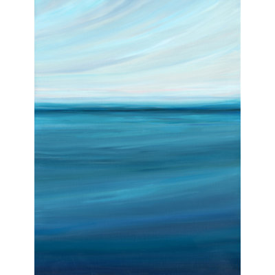 «Serene Ocean Sky» par Nicole Walsh - art mural abstrait - reproduction encadrée 32 x 48 (noir)