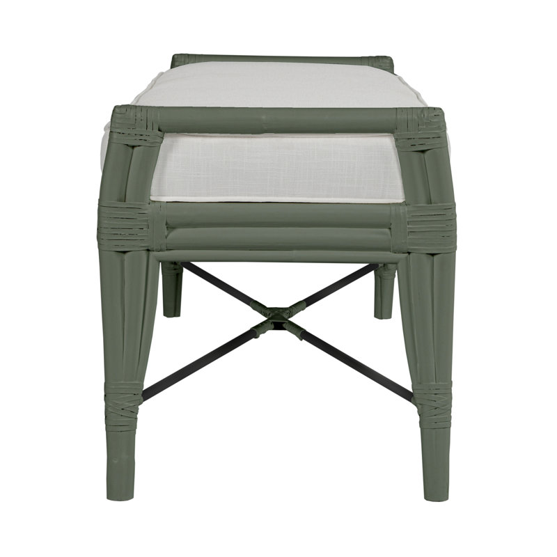 Malacca Upholstered Bench, Evergreen