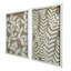 Accessoire de 2 boîtes murales à ombres florales 19,5 x 1 x 31,5 po, contraste blanc et beige, féminin pour la décoration du vestiaire avec fleurs