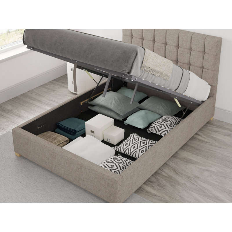 Chevalier Upholstered Lift Up Storage Bed, Super King (6'), Mineral
