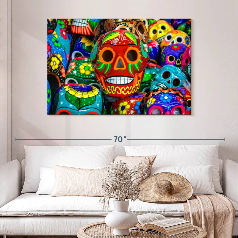 Calavera peint, H 32 po x l 48 po