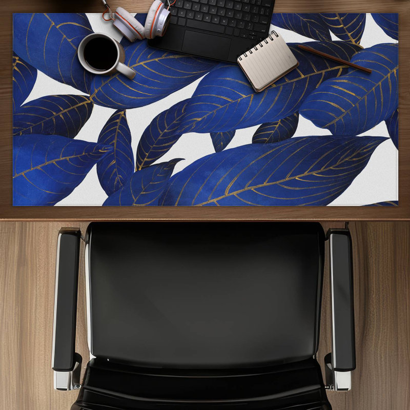 Abstract modern leaves - 15.75"x31.50" Desk mat