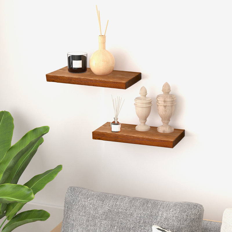 Burkleigh 2 Piece Pine Floating Shelf, 2.76" H x 15.75" W x 7.75" D