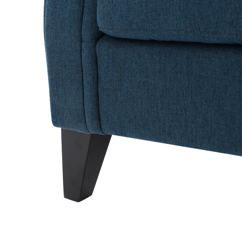 Losoto 36" W Tufted Armchair, Navy Blue Polyester