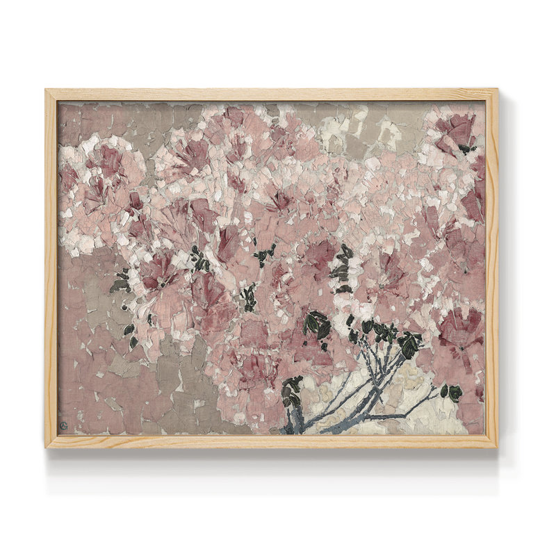 Vintage Floral-V -Framed Print - Restickable, H 8 po x l 10 po, Naturel