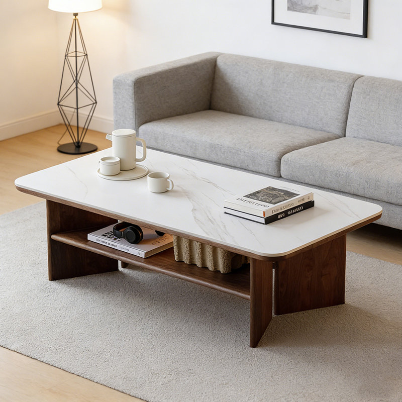 Table basse de salon avec rangement ouvert, H 15,74 po x L 51,18 po x l 25,59 po