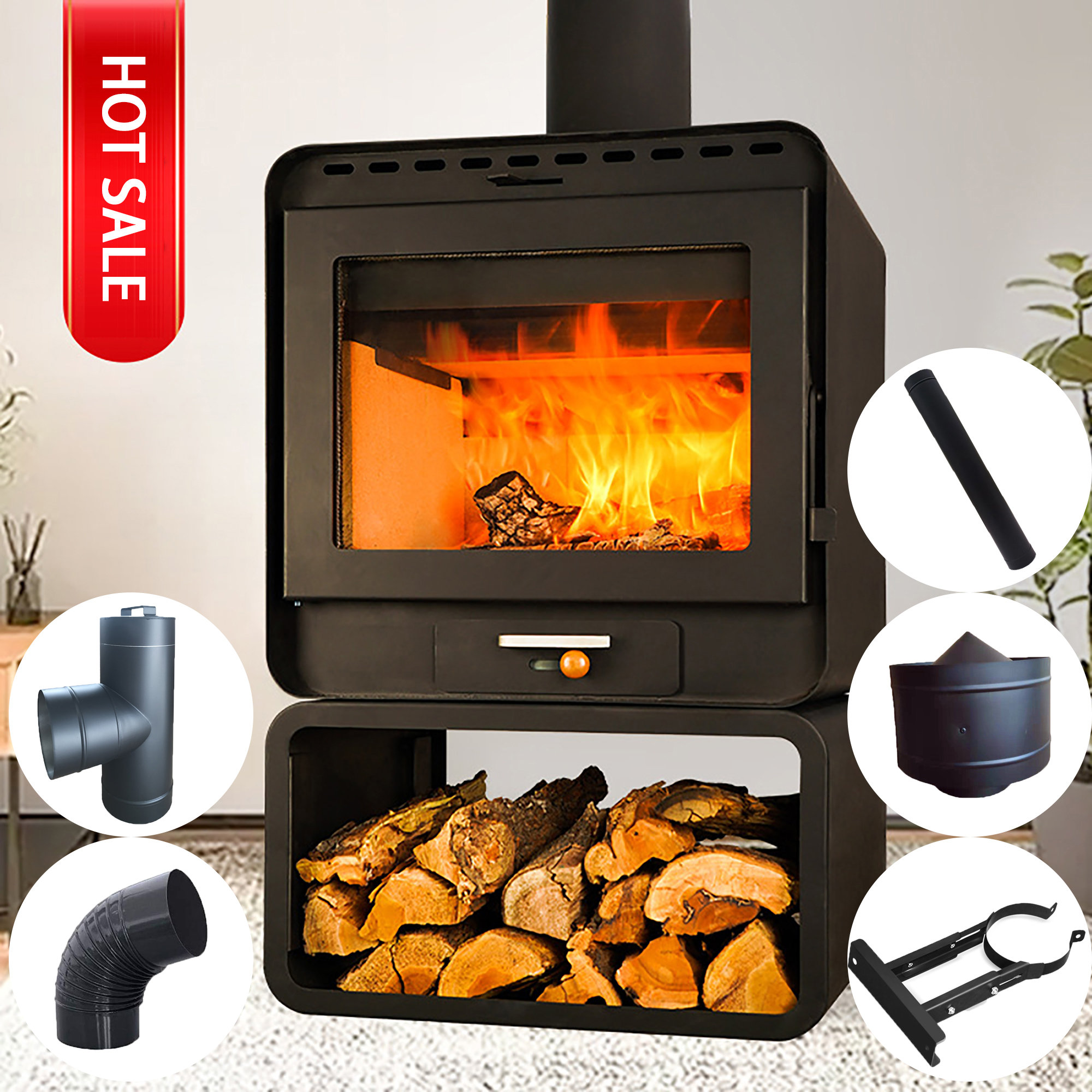 STHOUYN 11 Square Feet Natural Vent Freestanding Wood Burning Stove &  Reviews