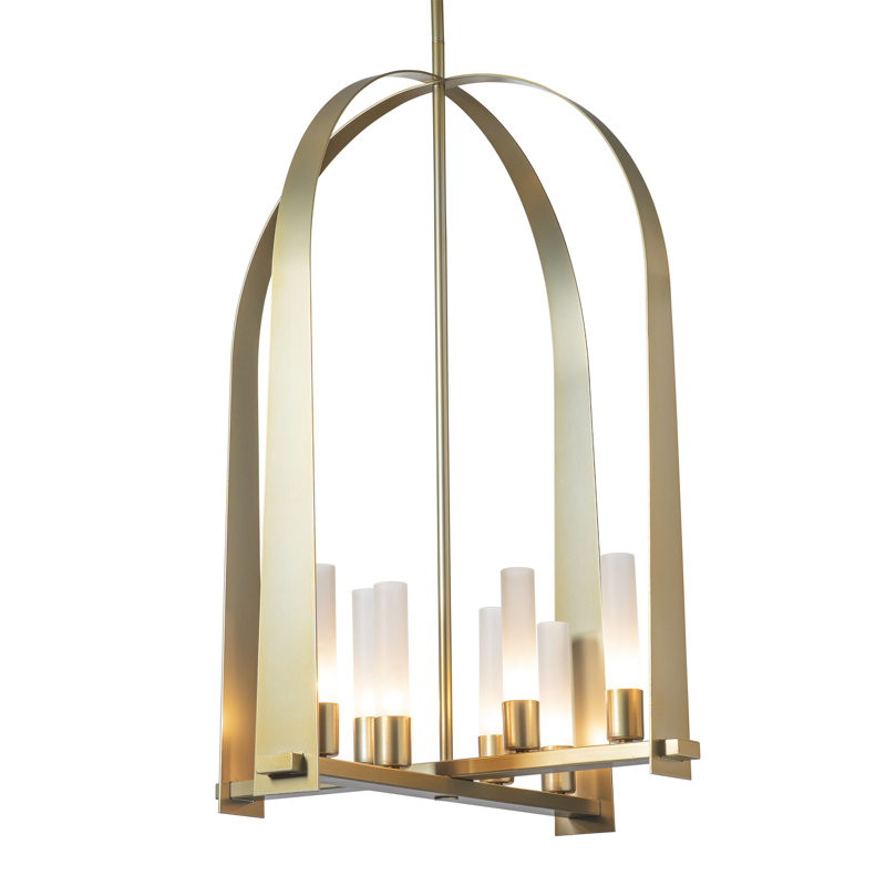 Triomphe 8 - Light Lantern Geometric Chandelier, Modern Brass