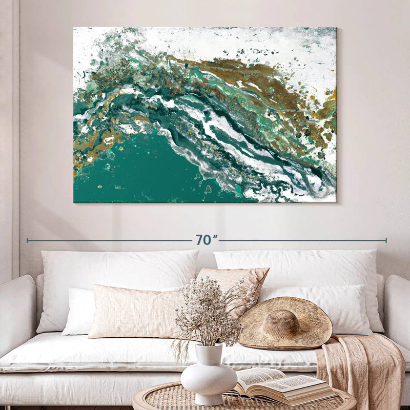 Avery Turquoise Turbulence, 34" H x 51" W
