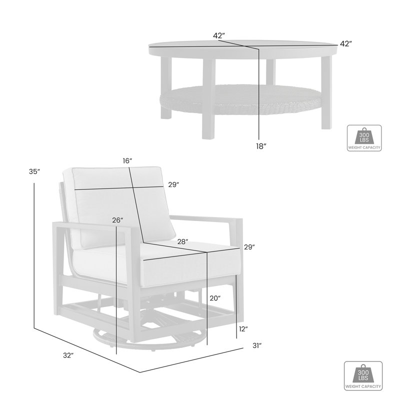 Cheilon 4 - Person Patio Conversation Set with Cushions
