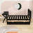 Two Drawers Wooden Platform Bed with Desk, LED Light and USB Ports-9988940