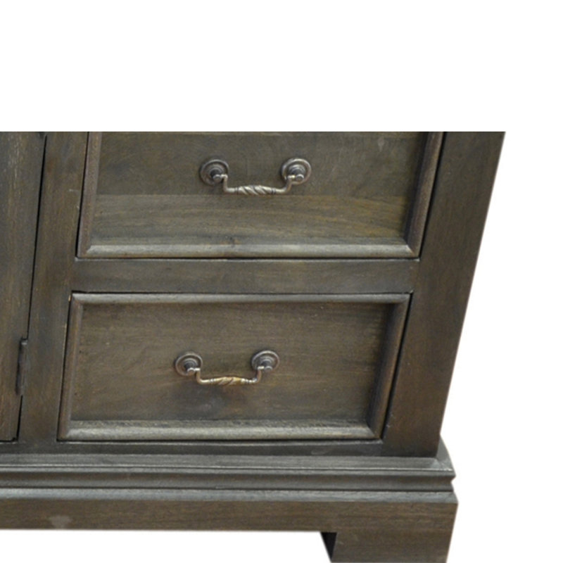 Flannagan 60'' Single Bathroom Vanity with Solid Wood Top, Gray