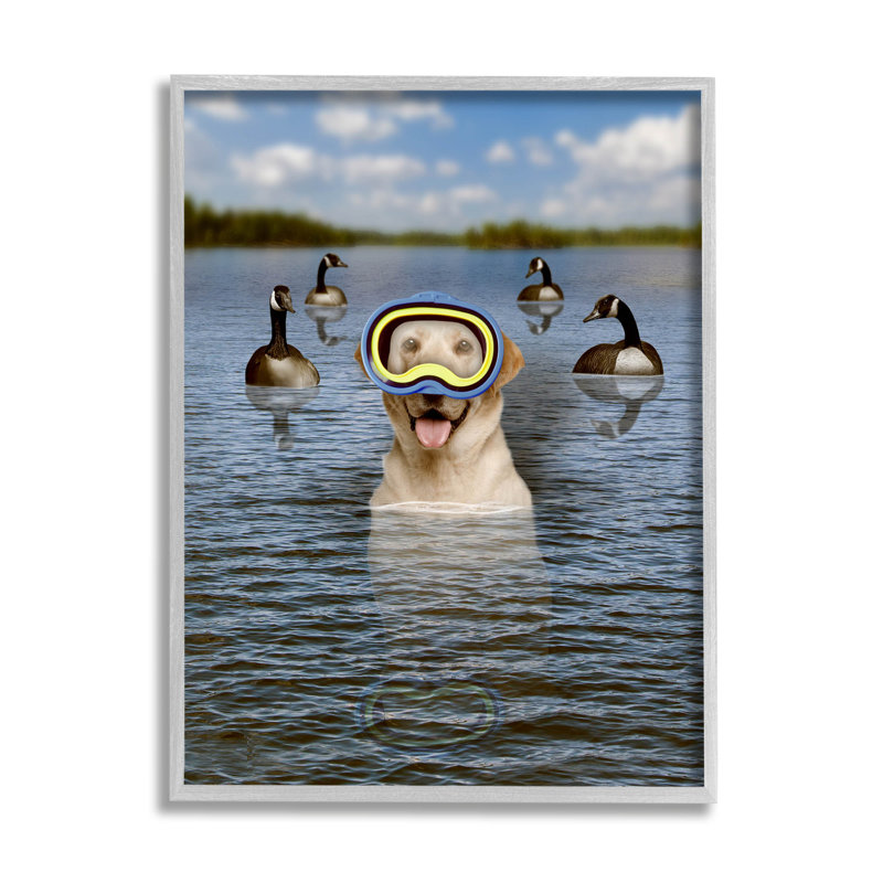 Drôle de lunettes de natation portant une estampe numérique par John Hovenstine, H 30 po x l 24 po x P 1,5 po