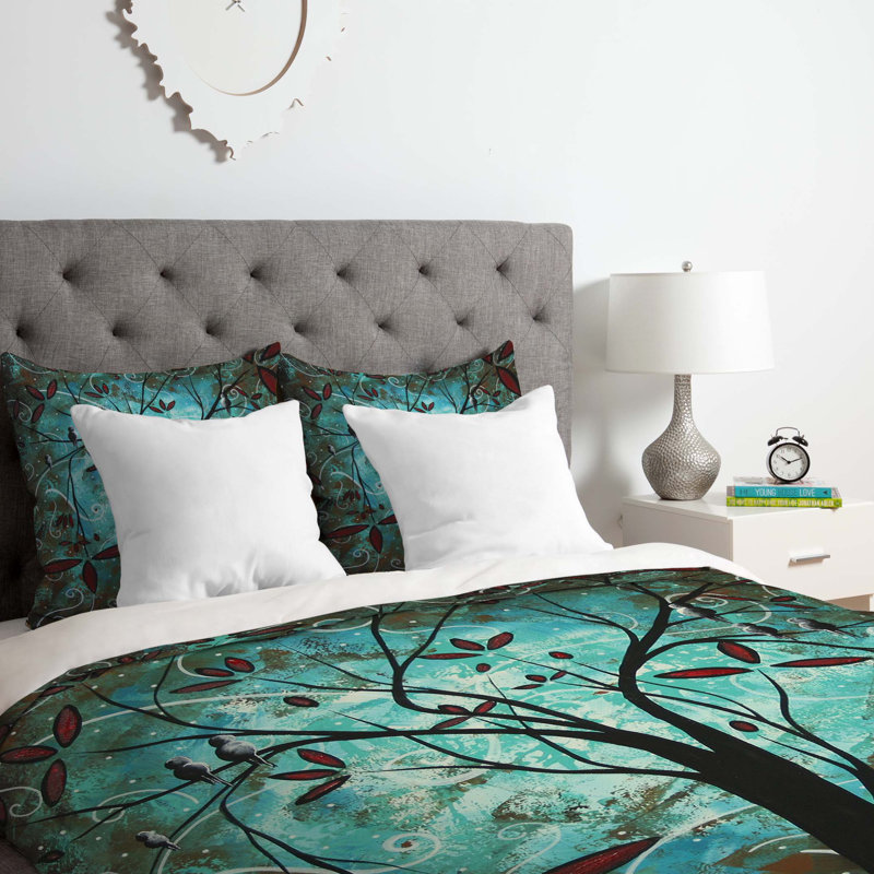 Madart Inc Floral Duvet Cover, Queen Duvet Cover + 2 Standard Shams