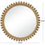 Miroir mural doré en bois de manguier avec détails perlés, 35 po x 2 po x 35 po-1027025508