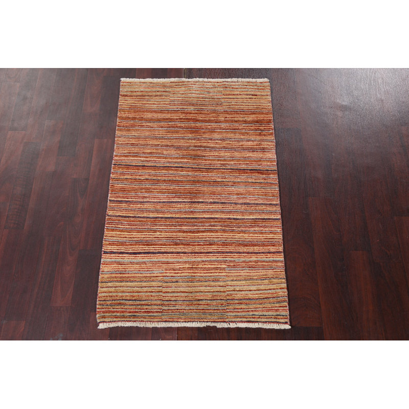 Tapis contemporain en laine Gabbeh Kashkoli noué à la main 3 x 4