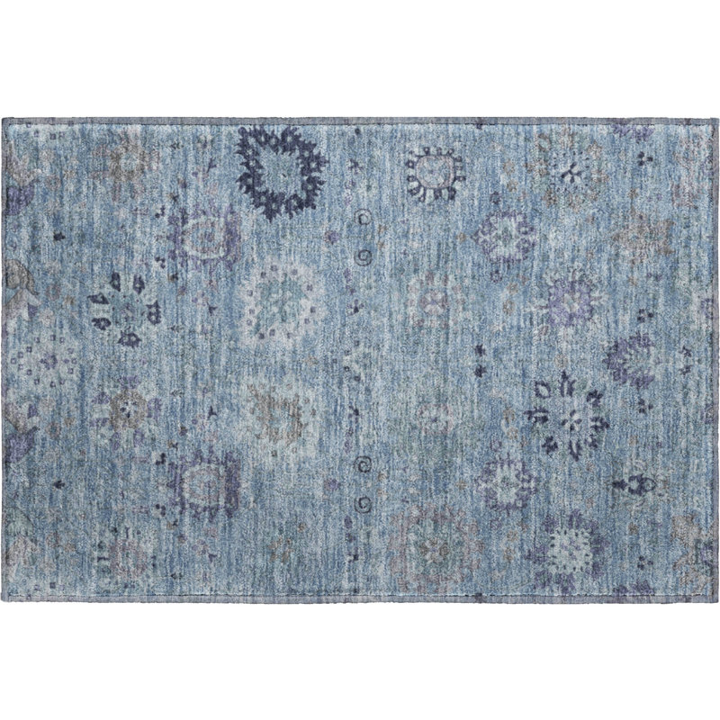 Tapis damassé de qualité supérieure Mayfield AMF2289, En jean, 2 pi 6 po x 3 pi 10 po