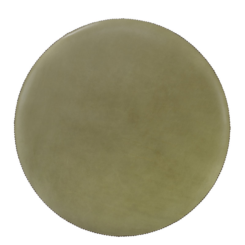 Durant Round Ottoman, Beige/Brown 71628L22, 19.75"H x 40.5"W x 40.5"D