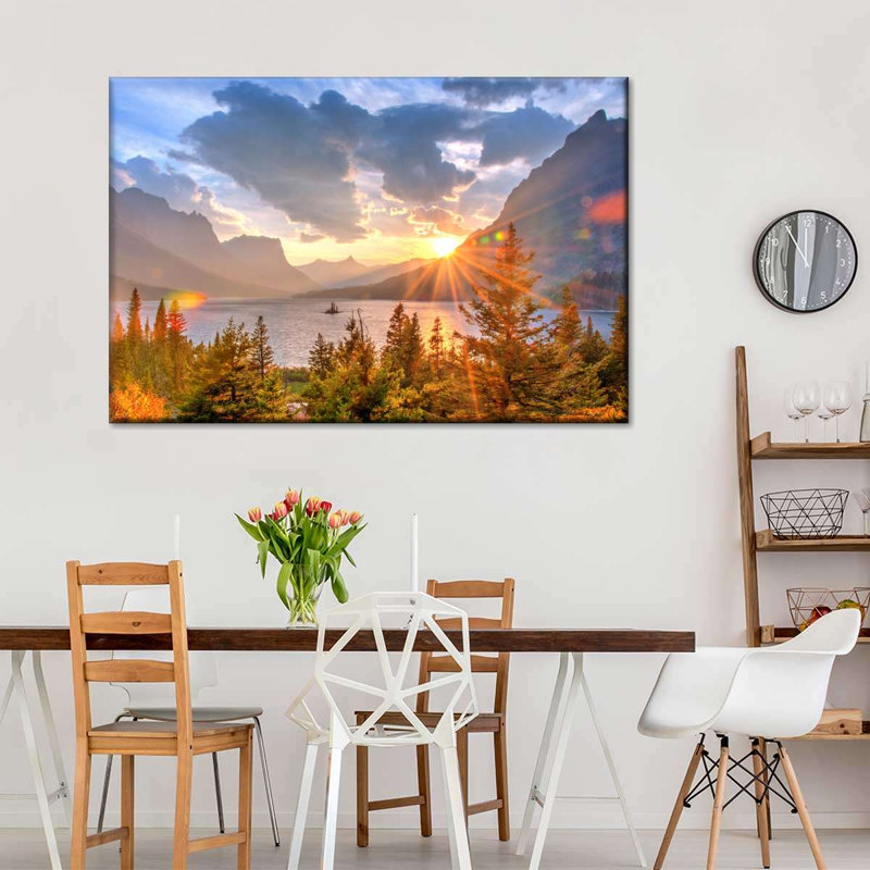 Montana, Saint Mary Lake, sur toile, H 16 po x l 24 po x P 1,25 po