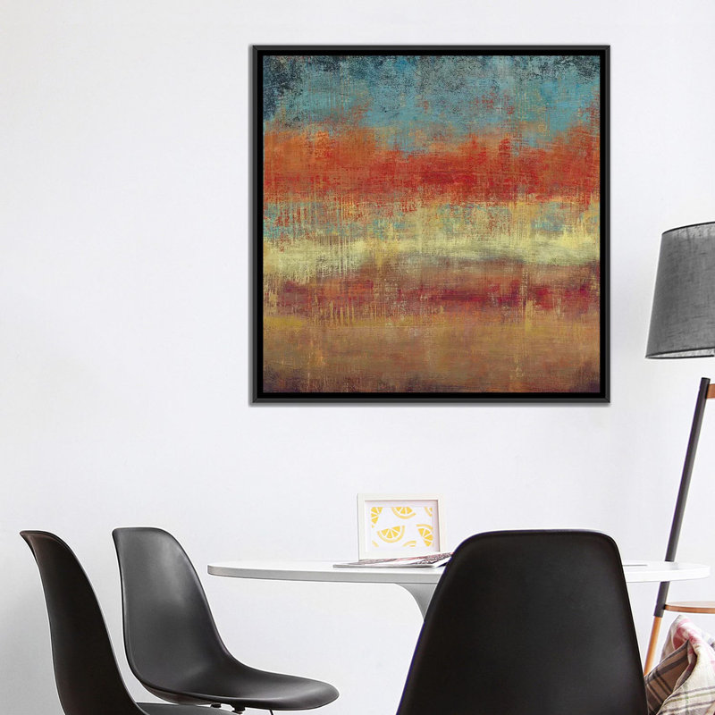 « subtil i », impression sur toile, H 18 po x l 18 po x P 1,5 po, Toile avec cadre noir, Pas de tapis