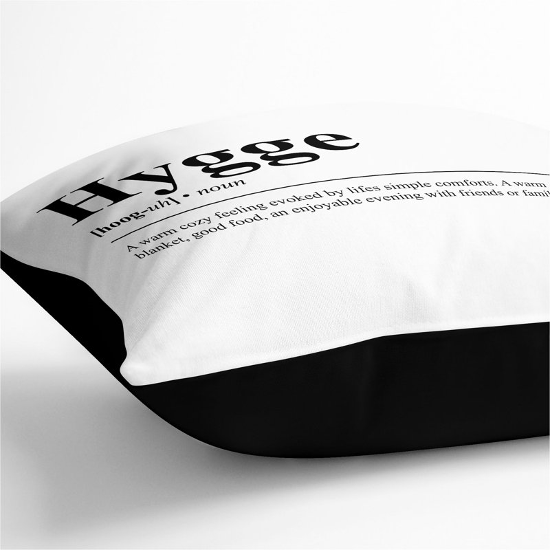 Hygge Square Throw Cushion, Black, 55cm H x 55cm W x 20cm D