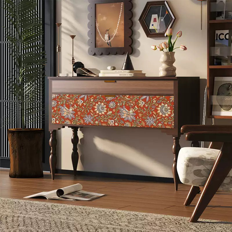 Classical Creative Console Table with Drawers, Brown