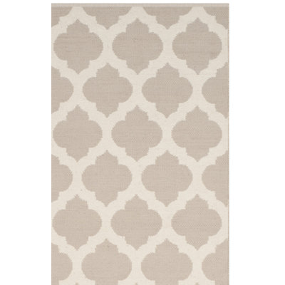 Romona Hand-Knotted Cotton Grey/Ivory Area Rug