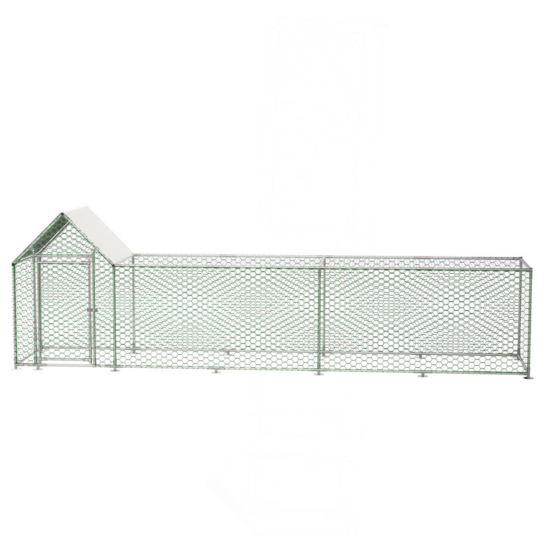 Cage à poulailler avec poulailler 16x3FT, H 59,6 po x l 196 po x P 42,2 po