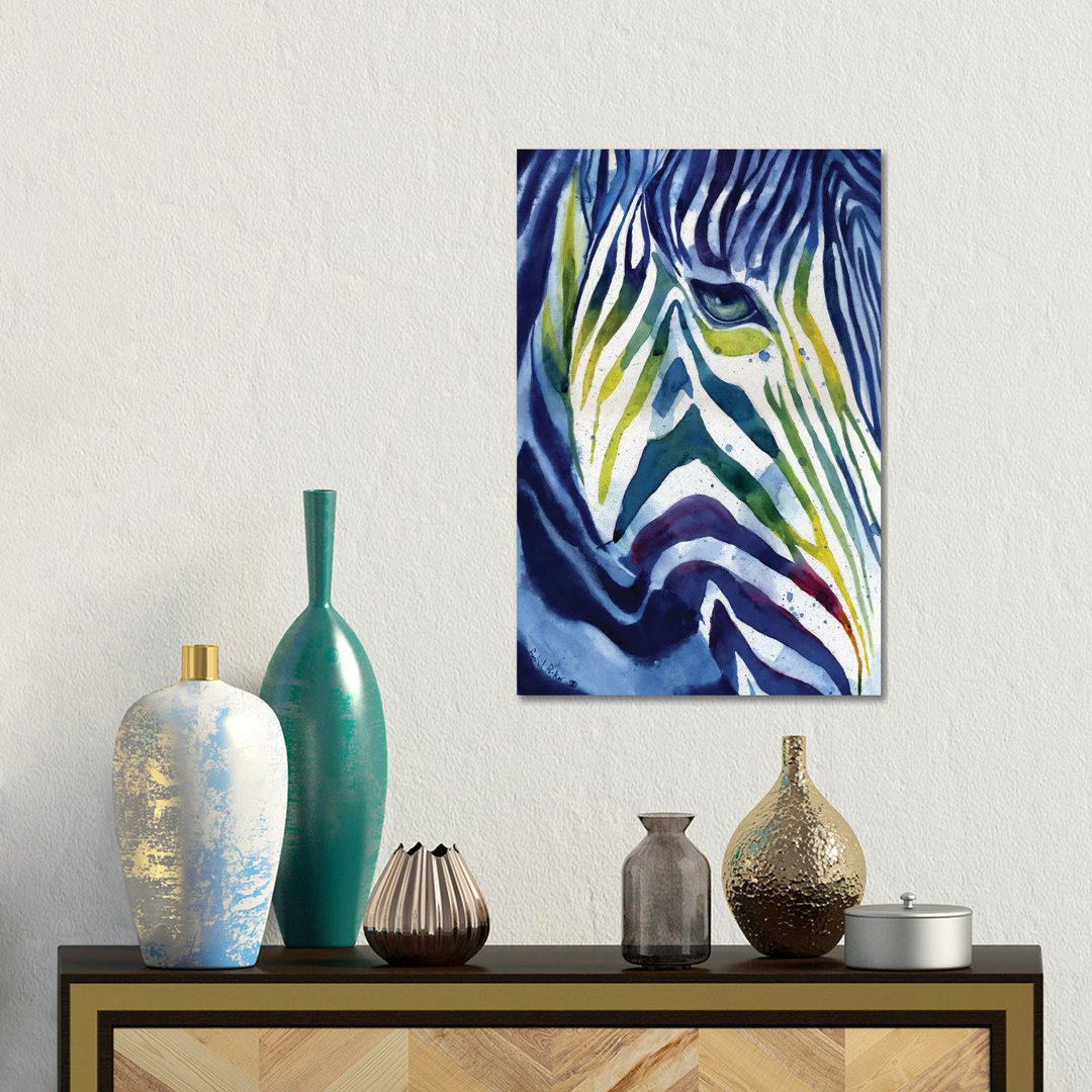 Zebra Colors von Rachel Parker - Giclée auf Leinwand ohne Rahmen