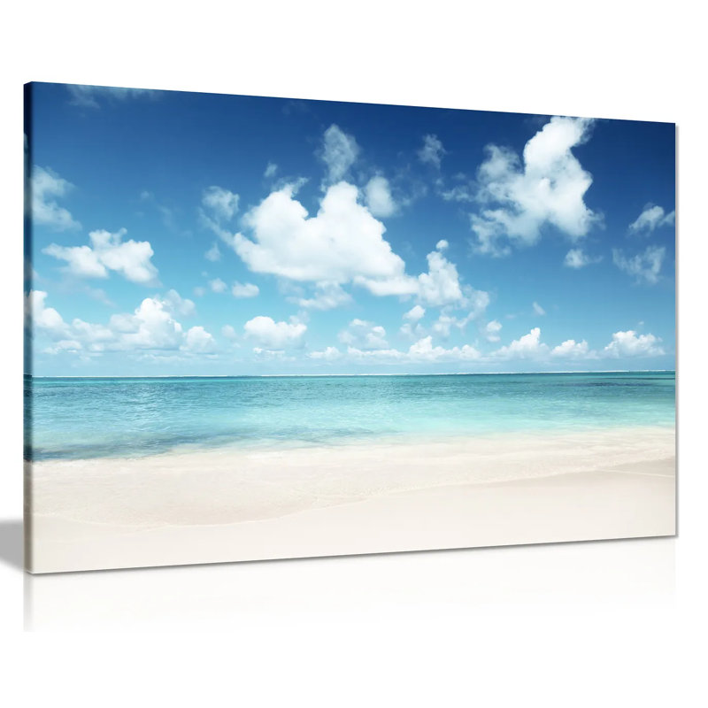 Caribbean Beach Sand & Sea - Wrapped Canvas Print, 61cm H x 91cm W
