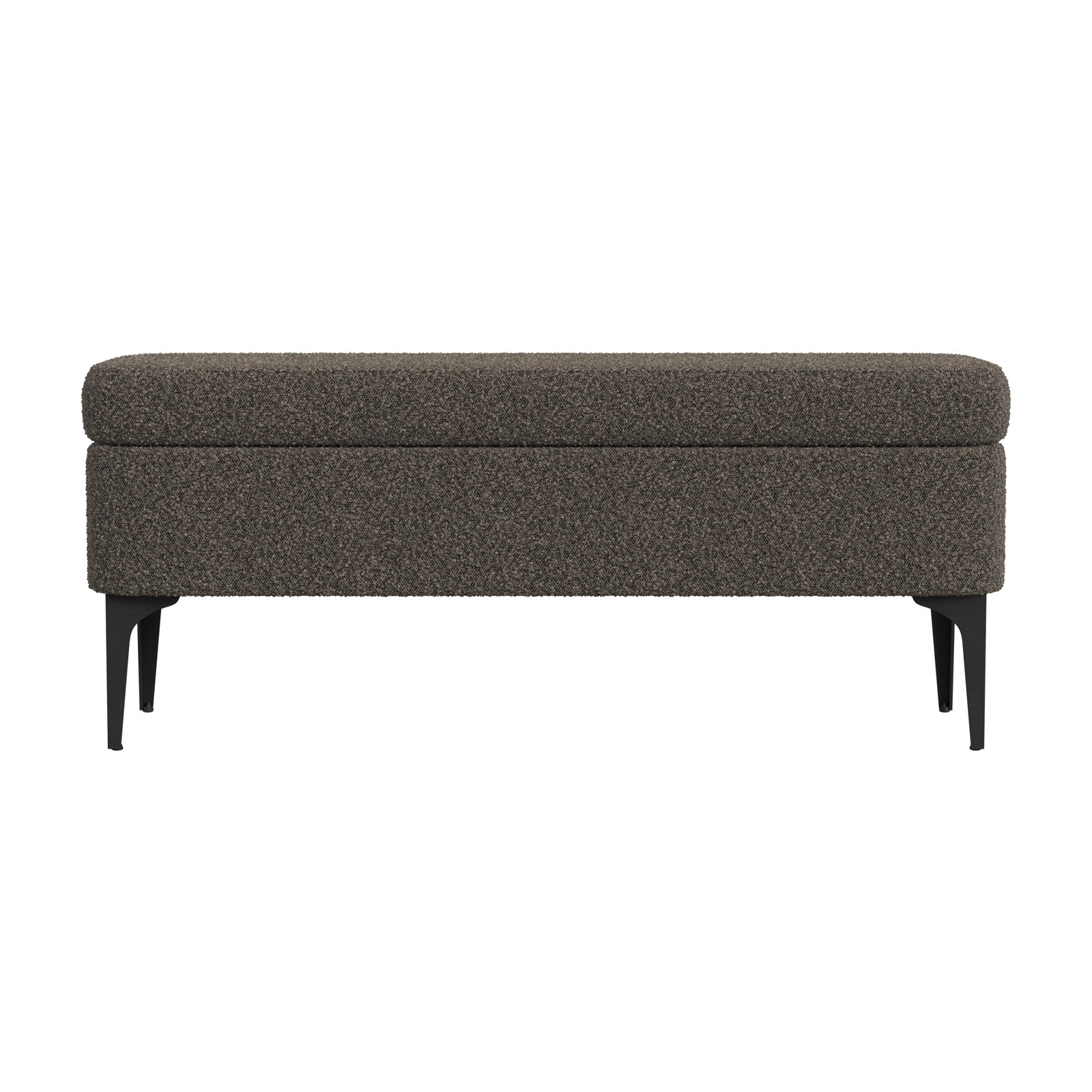 Ameelya 42" Velvet Bedroom Bench, Dark Brown Boucle