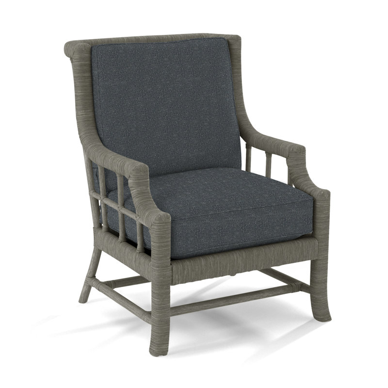 Lafayette Armchair, Greystone, Light Blue Performance Fabric; 0851-55