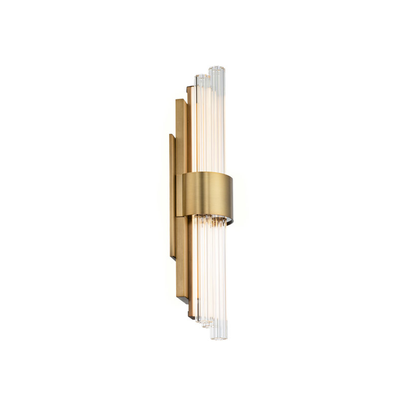 Luzerne 2 - Light Dimmable LED Aged Brass Vanity Light, Aged Brass, 18" Height