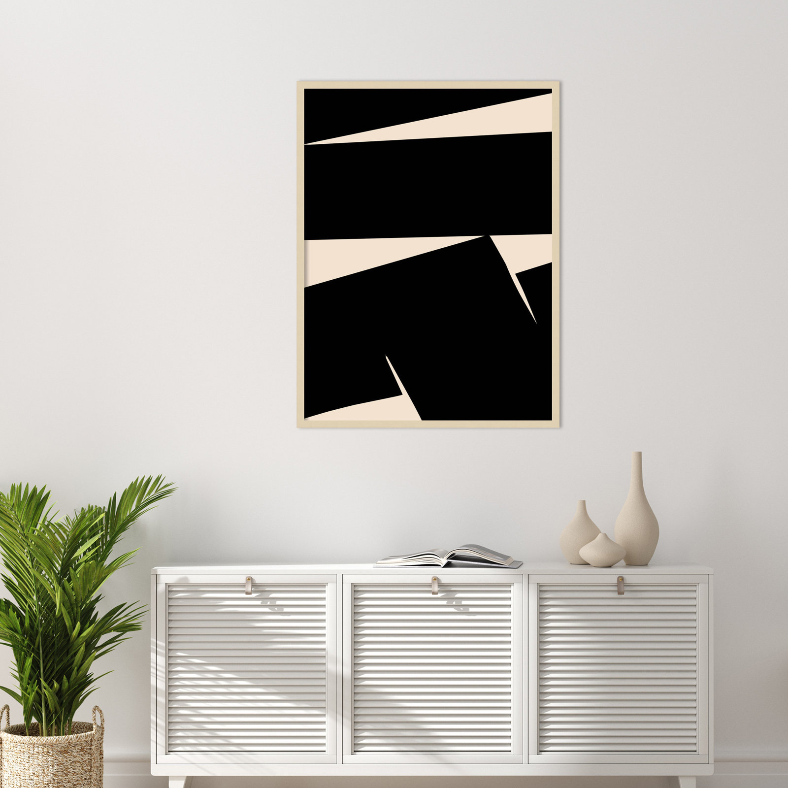 Black Plain Abstract Print by Little Dean, Brown, 41" H x 31" W