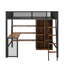 Lit mezzanine double en métal avec bureau