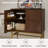 Lashawnna Modern 34'' Tall 2 - Door Accent Cabinet with carved door panels and Metal Legs-1117009523