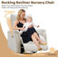 Fauteuil inclinable et oscillant pivotant surdimensionné en chenille de 36 po de largeur pour chambre de bébé, siège large de 26 po avec 2 poches latérales-1203665865