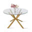 Ensemble de table de salle à manger 4 personnes Folmar avec table ronde de 39,5 po et 4 chaises rembourrées en tissu-95092232
