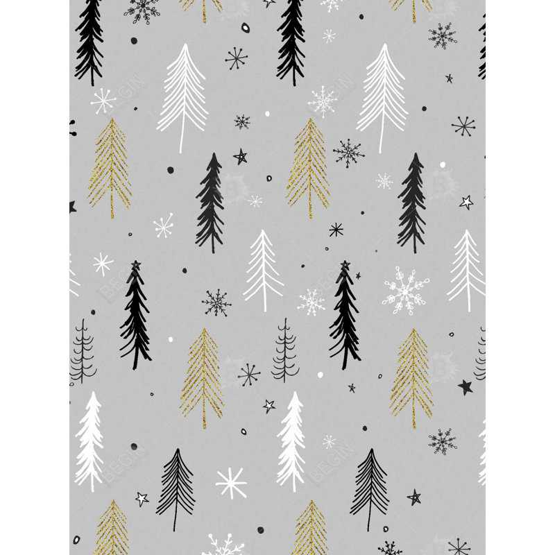 Motif de sapin de Noël | Décoration de chambre en toile blanche