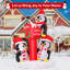 Boîte aux lettres gonflable de Noël 6,5 pi avec trois pingouins autour du Père Noël 