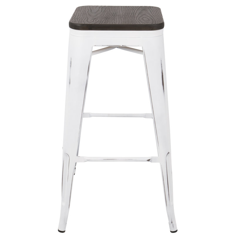 Vintage White And Espresso Stackable Barstools, Set Of 2 | Gift Idea