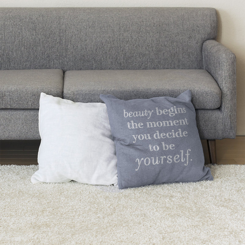 Coussin de sol True Beauty, H 28 po x l 28 po, Bleu / Blanc