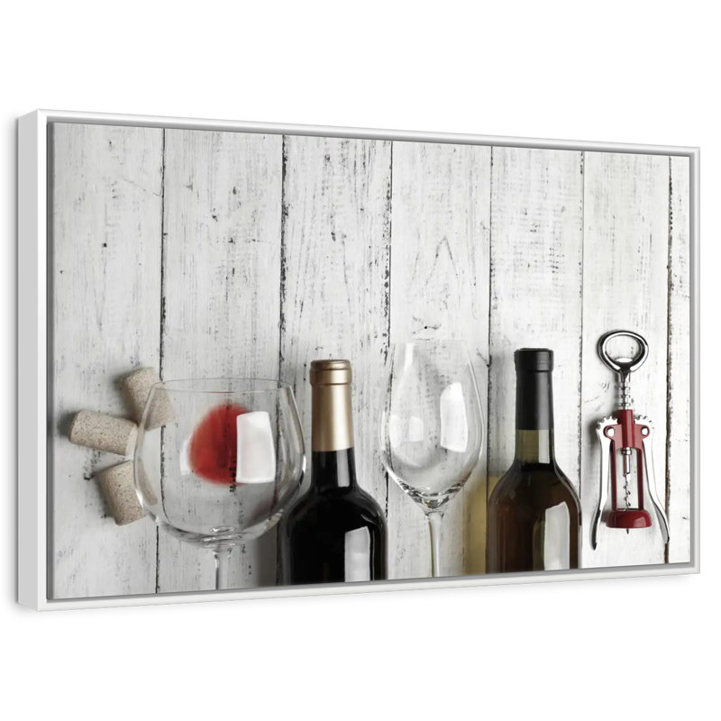 Dégustation de vin, Cadre flottant blanc, 13 po x 9 po